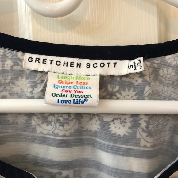 GORGEOUS GRETCHEN SCOTT LACEY DRESS NAVY AND WHITE SIZE SMALL - Picture 2 of 3